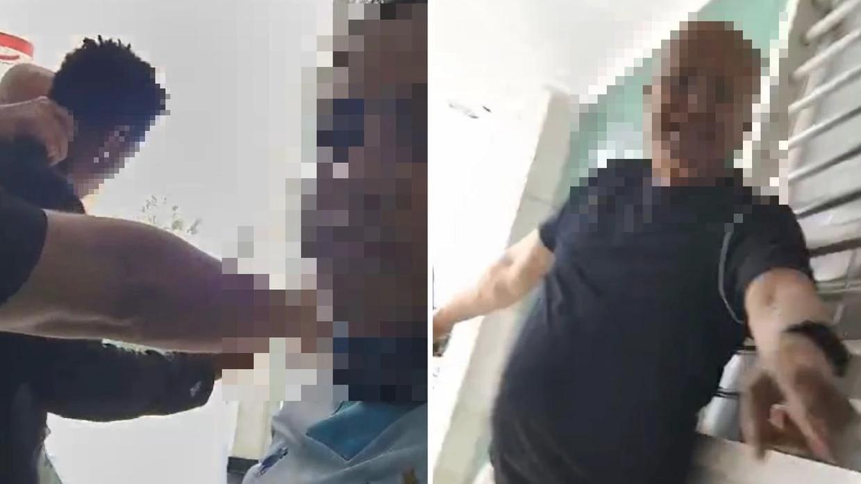 Montagem de fotos mostra o procurador agredindo entregador de aplicativo