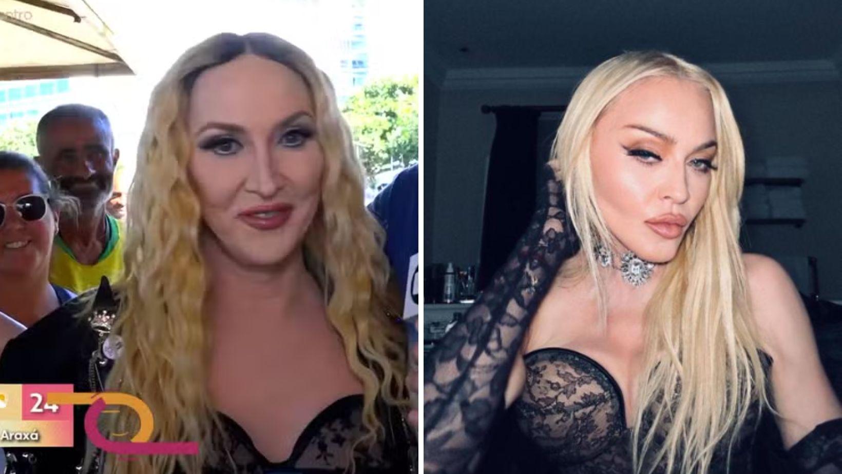 Montagem de Madonna e sua cosplay