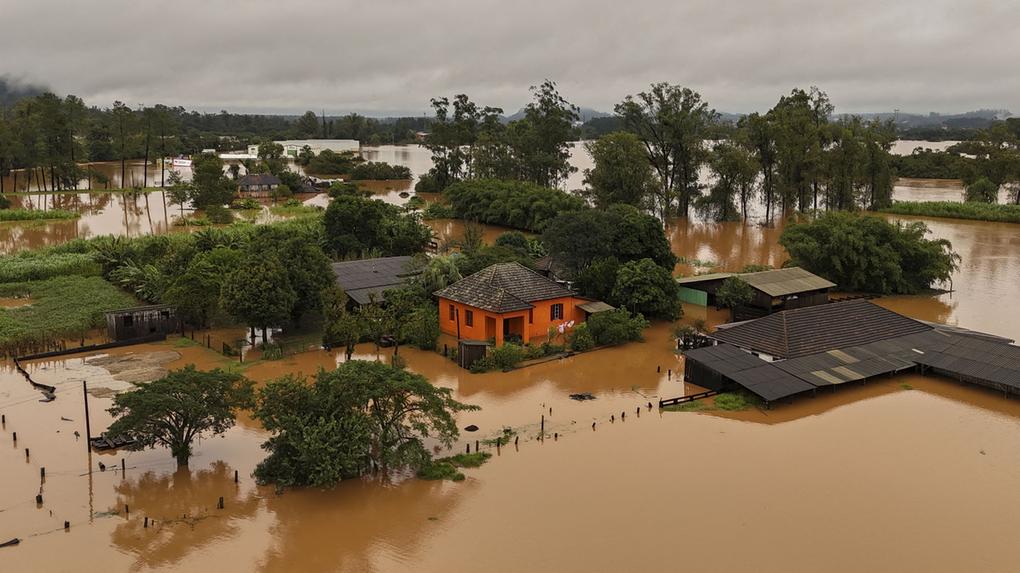 Área inundada em Capela de Santana, Rio Grande do Sul. Veja o que se sabe sobre as inundações no Rio Grande do Sul