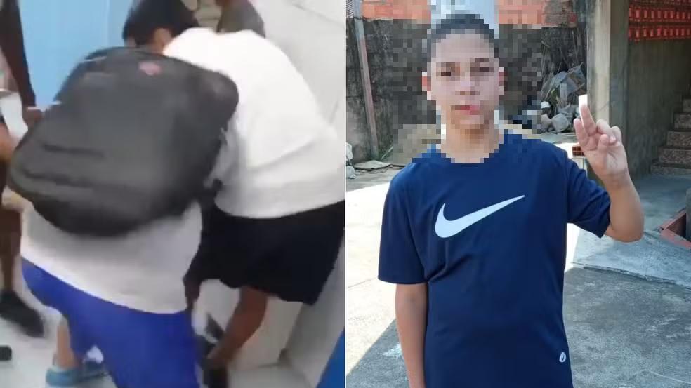 O adolescente de 13 anos morreu uma semana após ser agredido nas costas por dois suspeitos em uma escola pública no litoral paulista