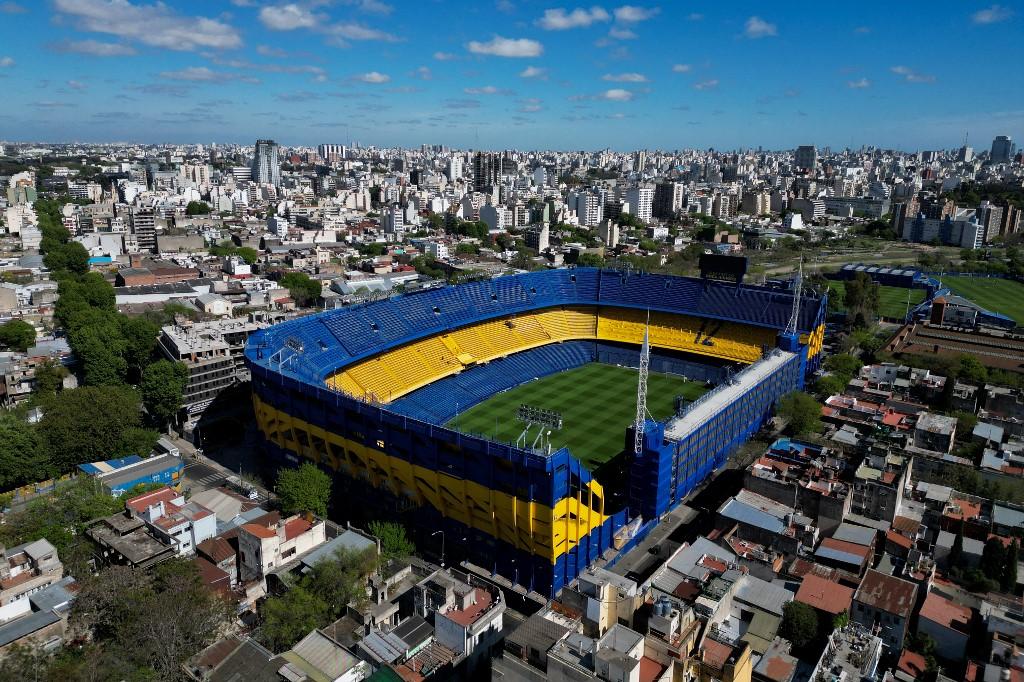 Vista aérea do La Bombonera, estádio do Boca Juniors.