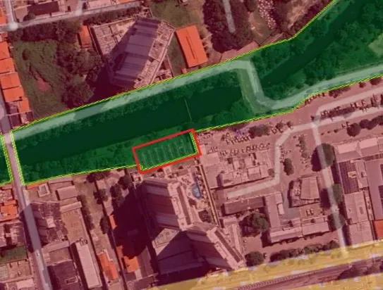 Área do bairro São Gerardo (destacada em vermelho).
