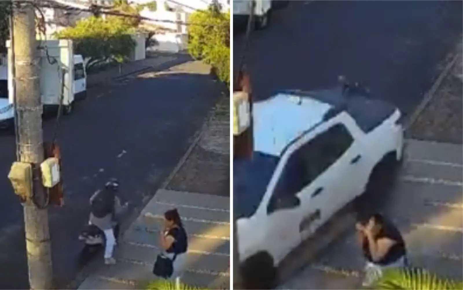 Montagem de fotos mostra momento do atropelamento