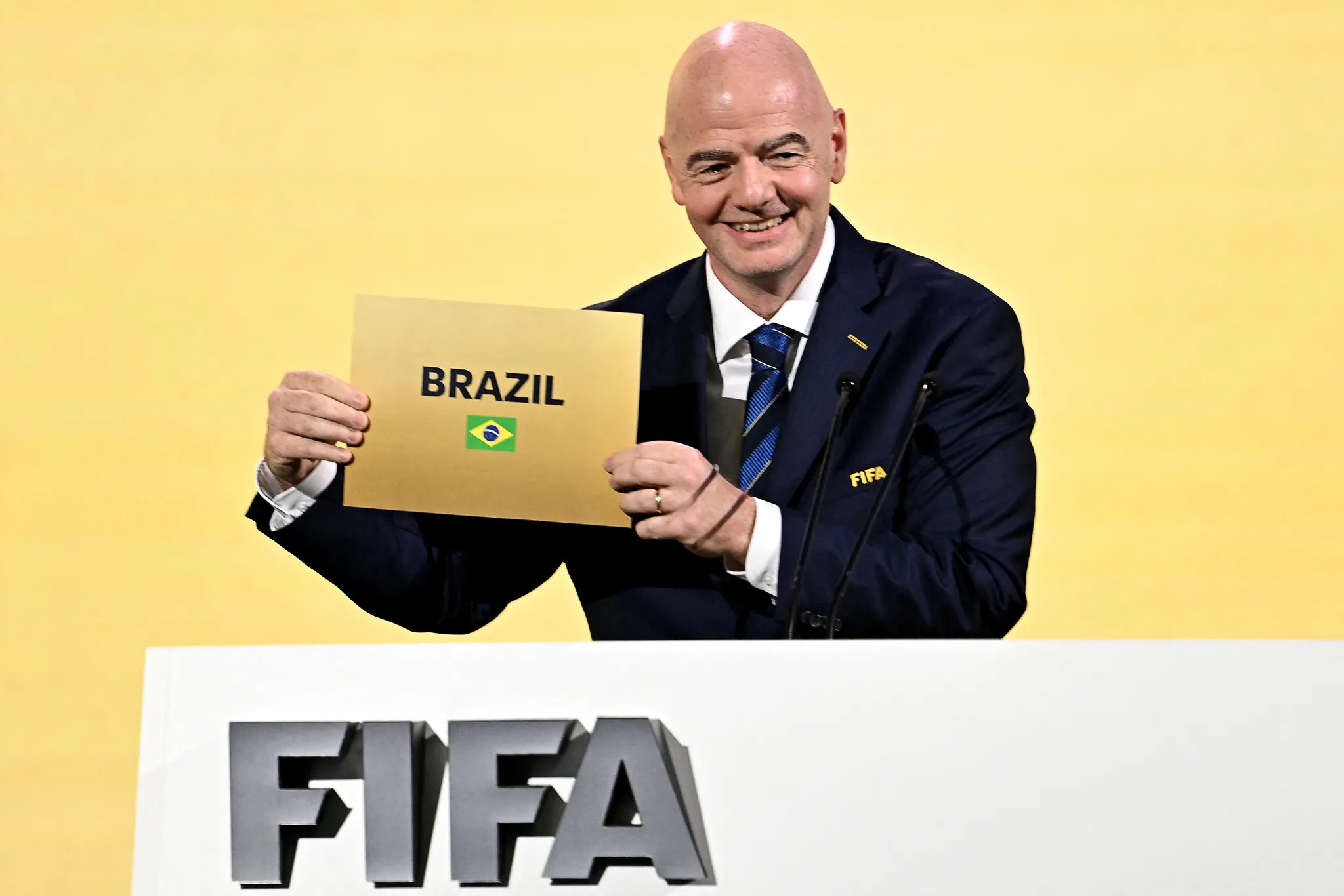 Gianni Infantino, presidente da Fifa, anuncia Brasil como sede da Copa do Mundo Feminina de 2027