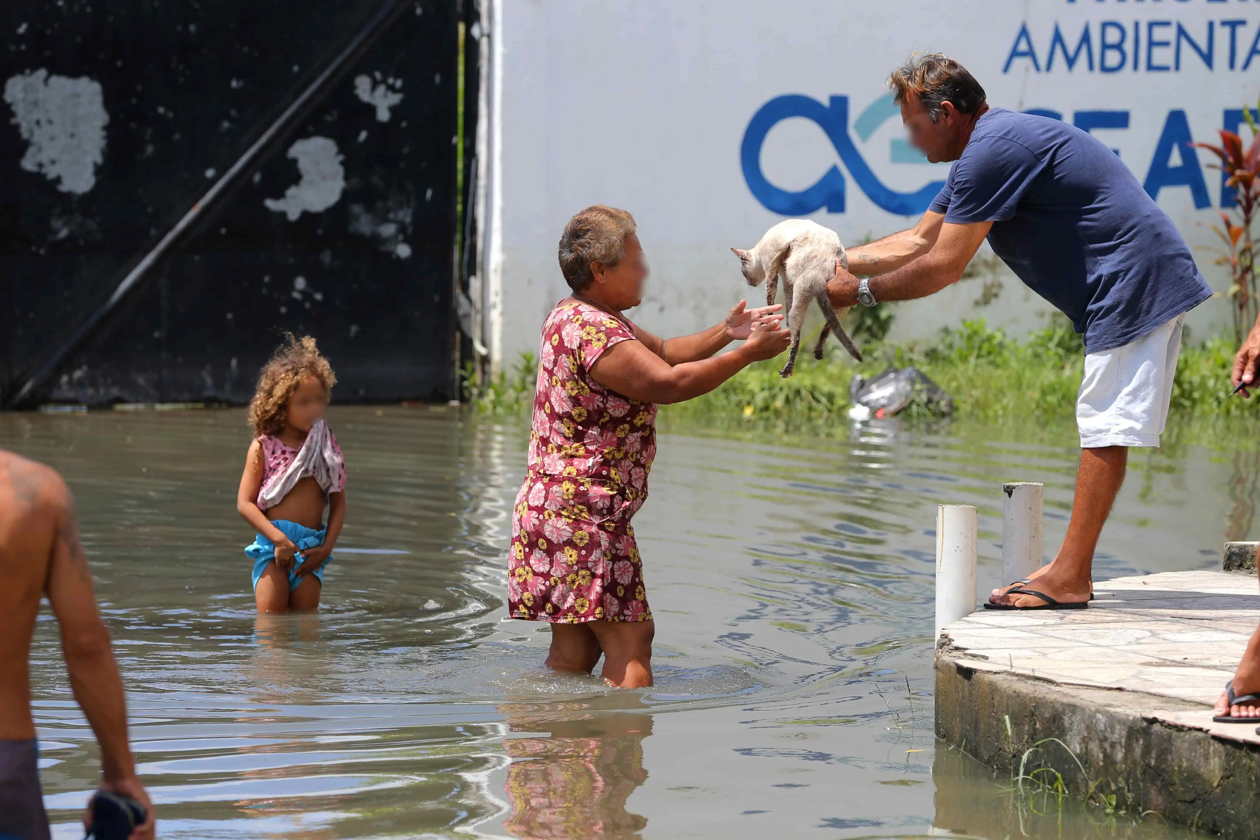 Alagamento em Caucaia, na Grande Fortaleza, que consta na lista de cidades suscetíveis a desastres monitoradas pelo Cemaden