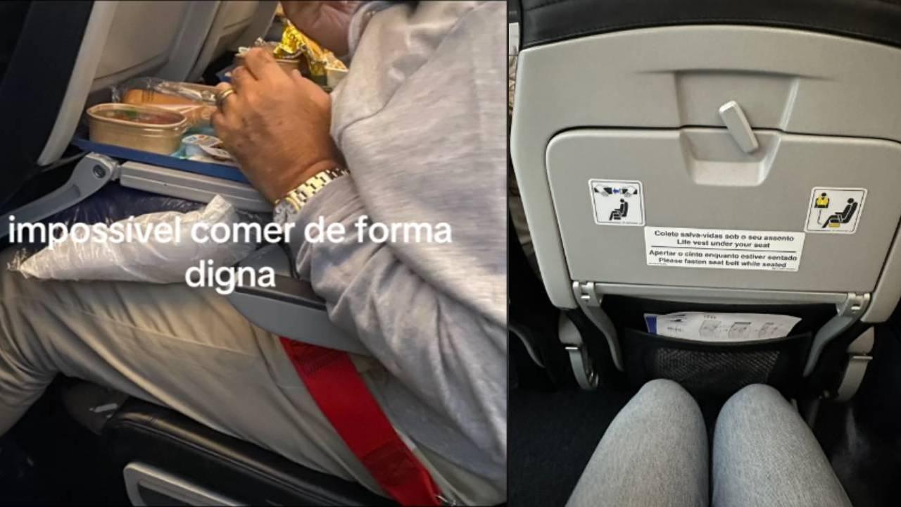 Assentos apertadoe em avião