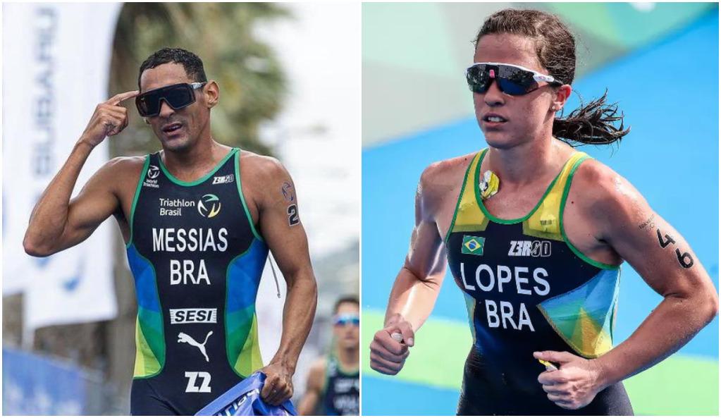 Triatletas cearenses Manoel Messias e Vittoria Lopes
