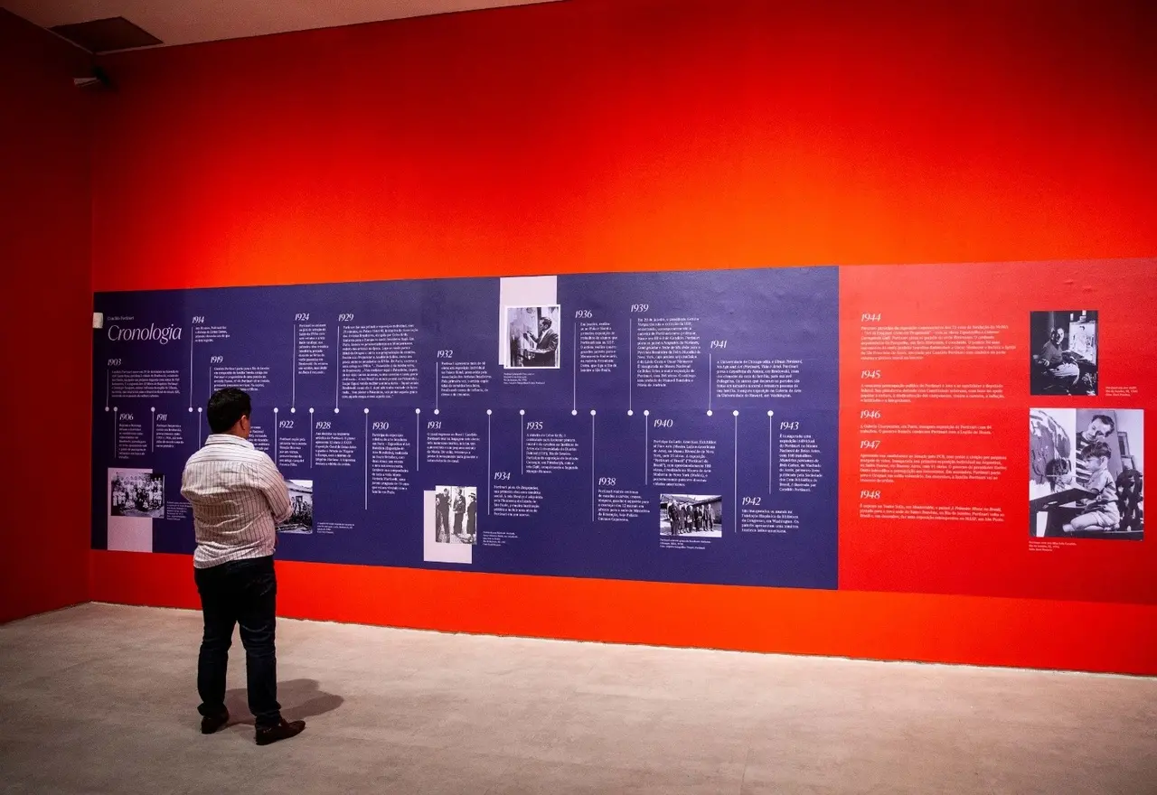 Painel que reúne fatos relevantes sobre vida e obra do artista abre exposição