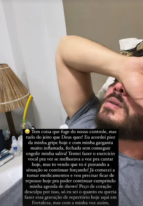 Cantor pediu desculpa por cancelamento do show