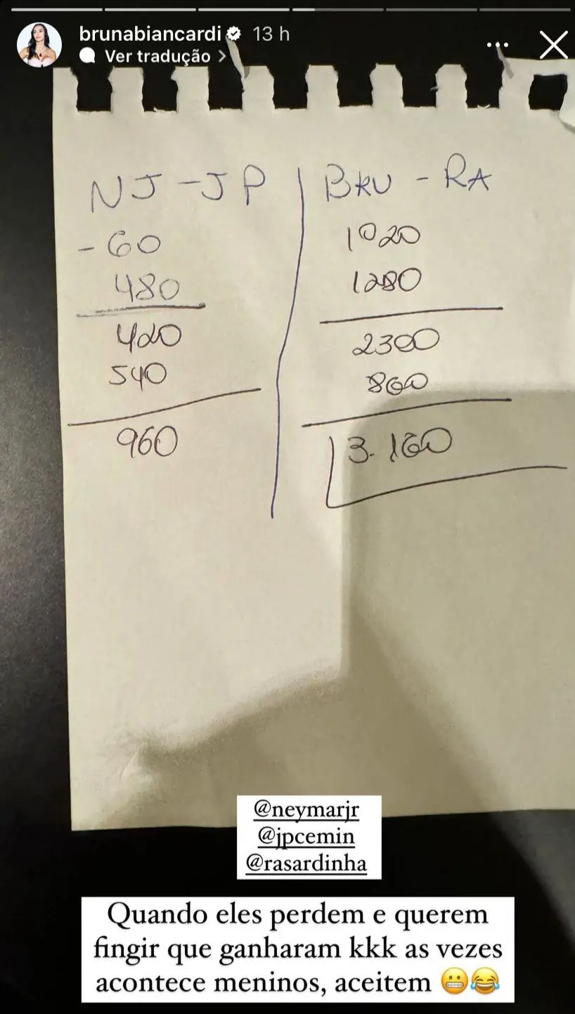 Print de story de Biancardi