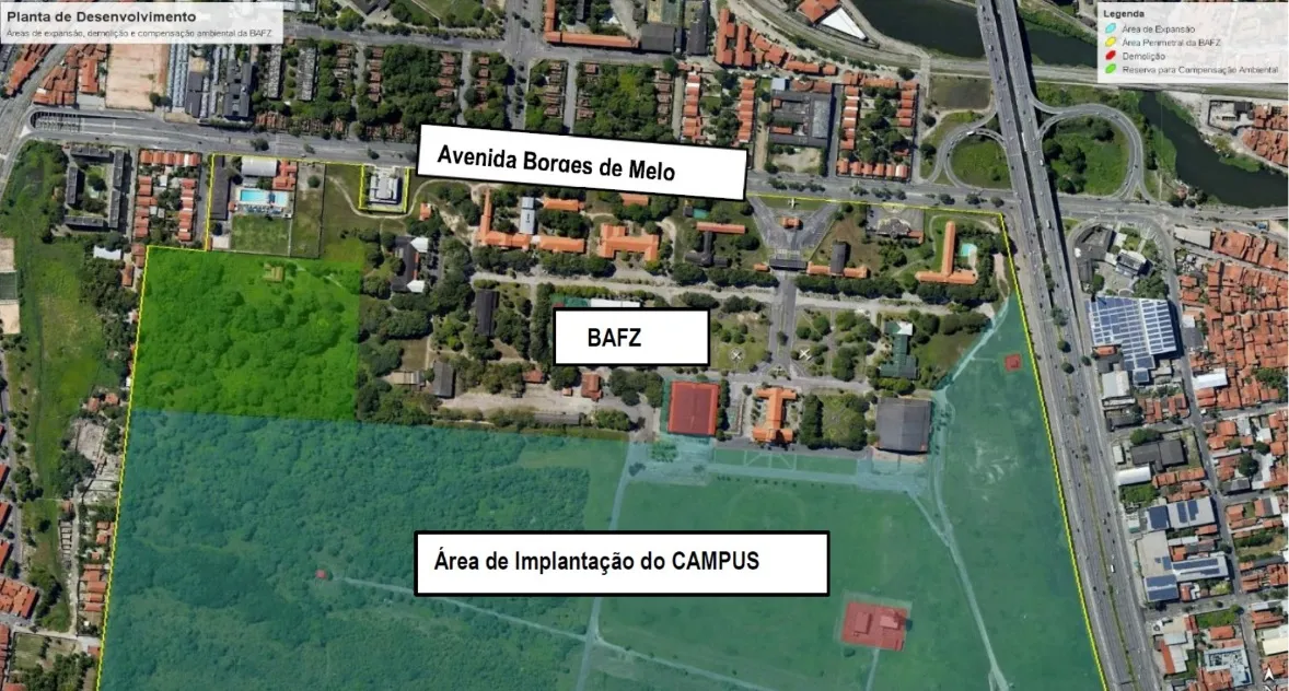 Planta de desenvolvimento e localização do novo campus