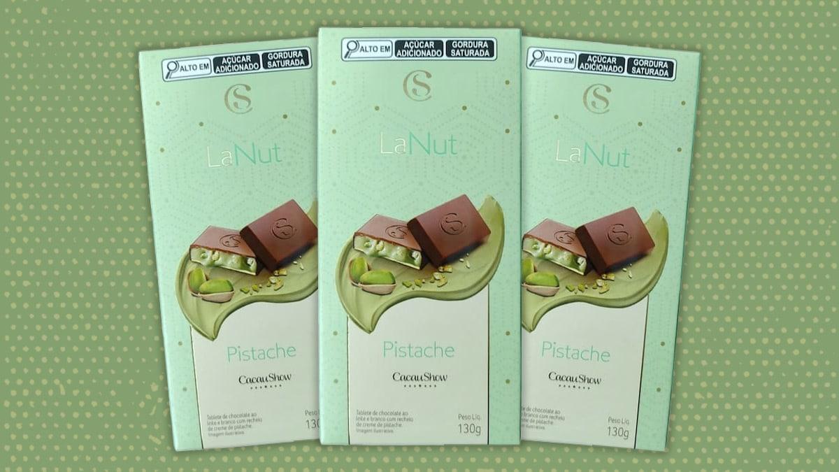 Nova barra de chocolate LaNut tem recheio de pistache