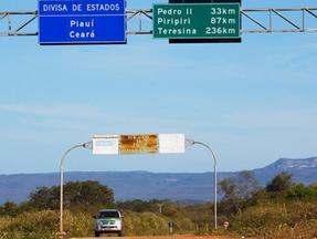 Divisa do Ceará com Piauí no distrito de Cachoeira Grande, um dos 4 situados na área de litígio