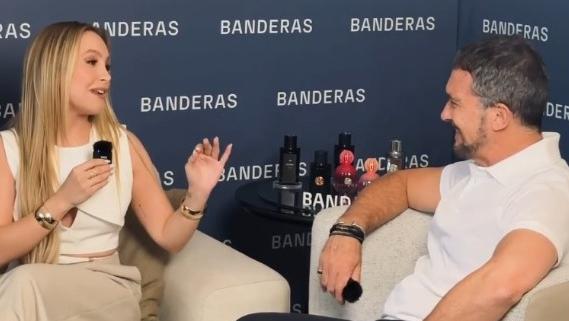 Carla Diaz compartilha em seu Instagram entrevista que fez com Antonio Banderas nesta terça-feira (2)
