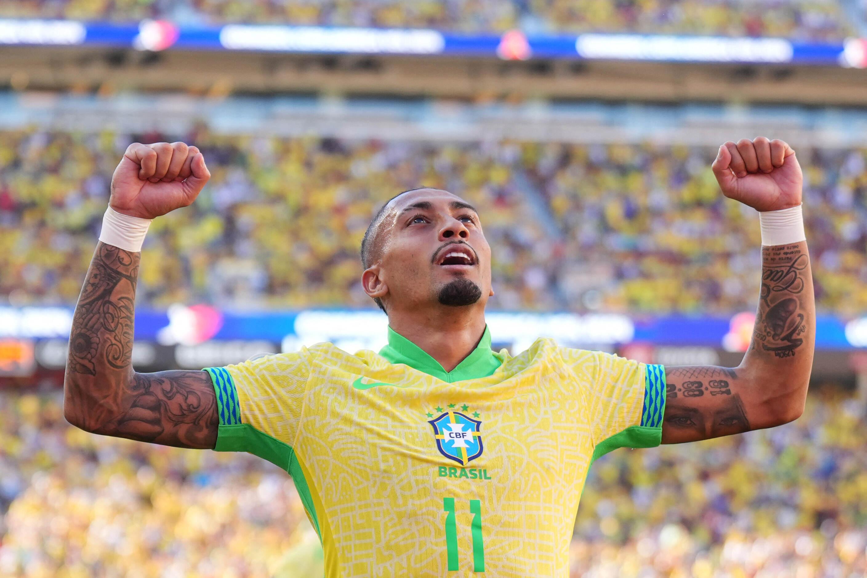 Imagem do atacante do Brasil Raphinha