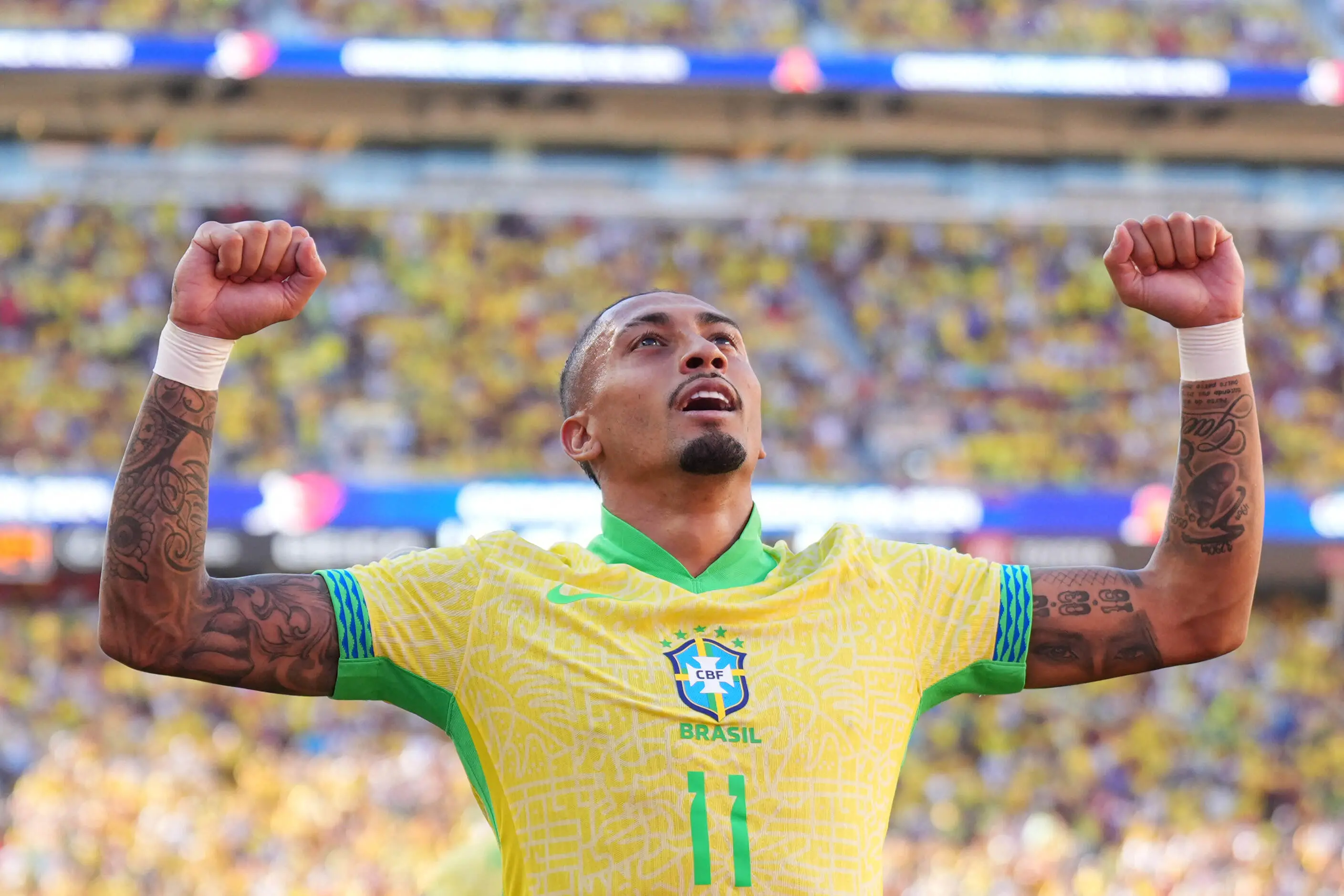 Imagem do atacante do Brasil Raphinha