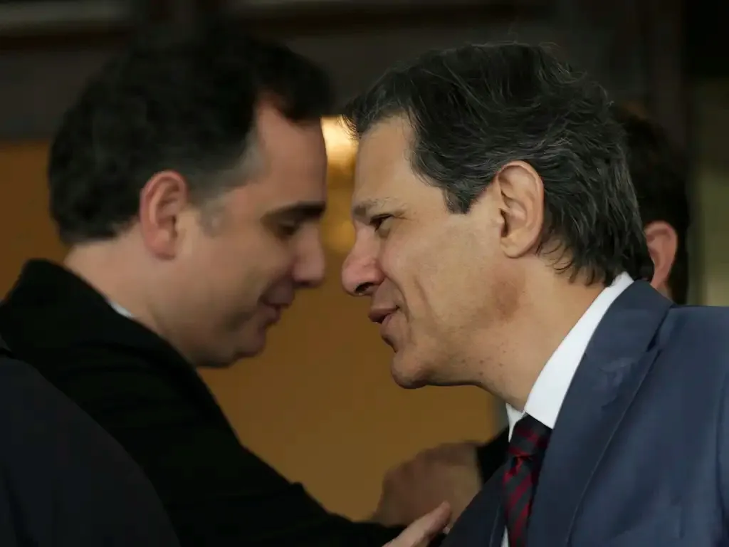 Rodrigo Pacheco e Fernando Haddad, presidente do Senado e ministro da Fazenda