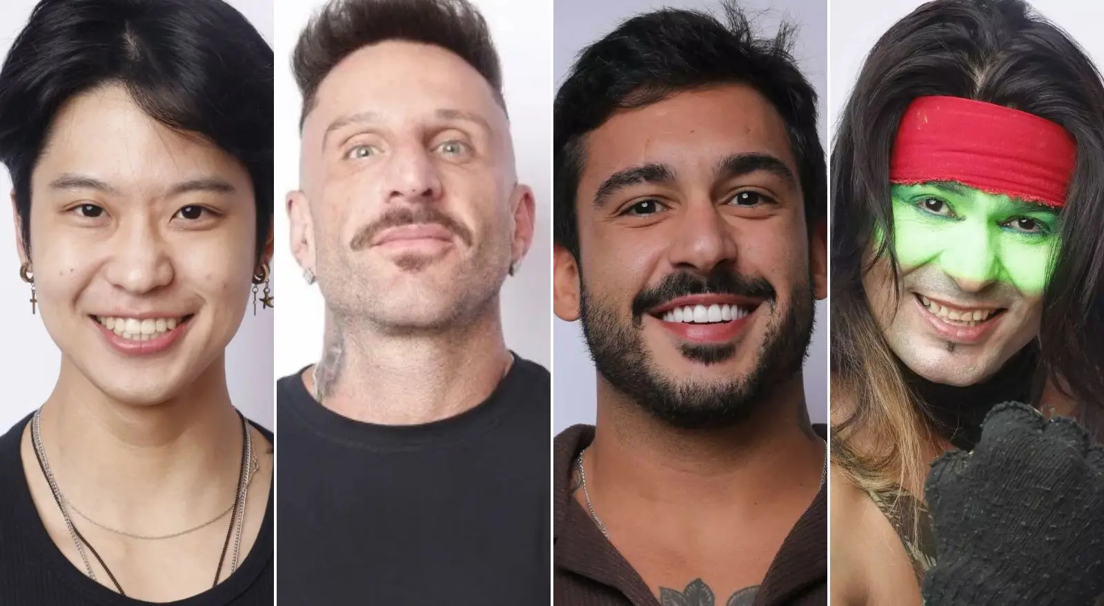 Colagem com Cel, Guipa, Hadad e Rambo, participantes de A Grande Conquista 2. Enquete A Grande Conquista: quem deve ficar na décima segunda Zona de Risco? Vote