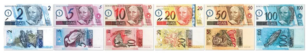 Cédulas primeira família do real