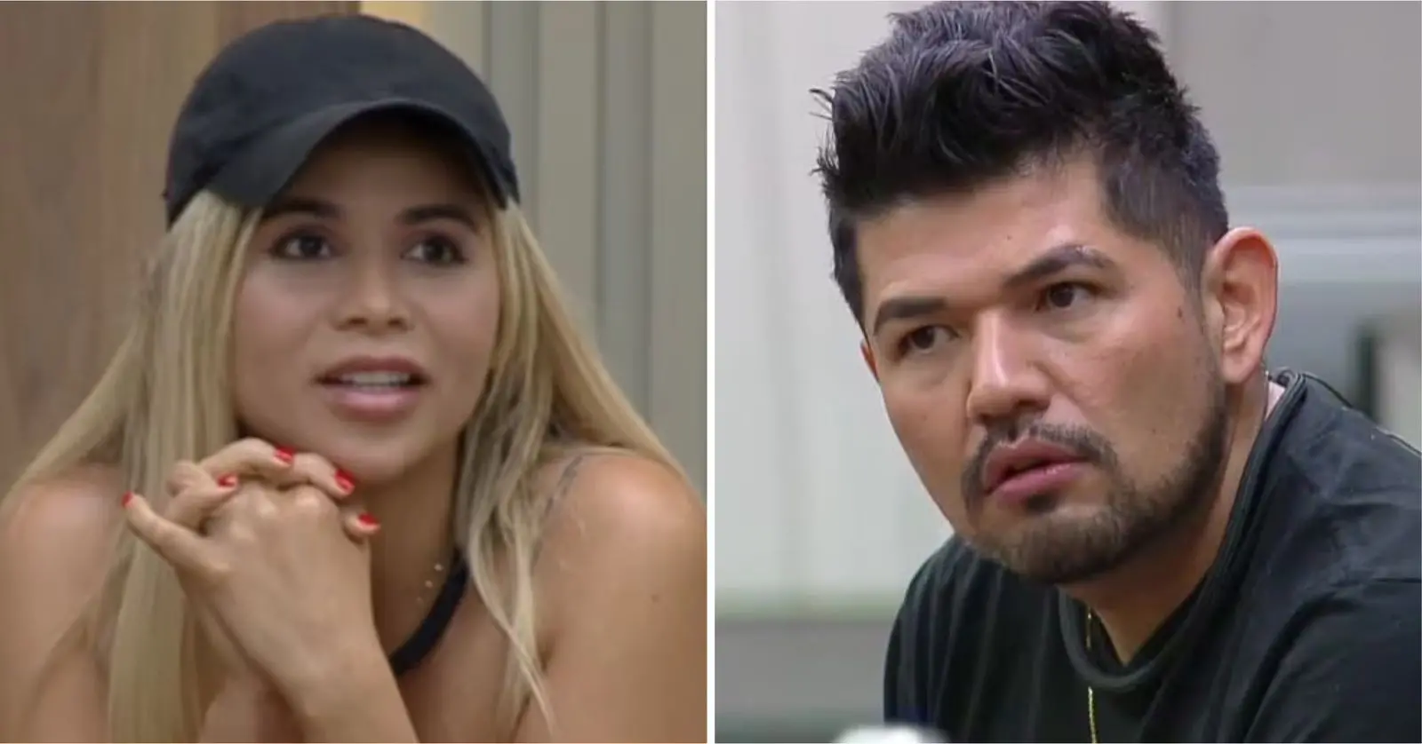 Montagem de fotos mostra Taty à esquerda e Hideo à direita