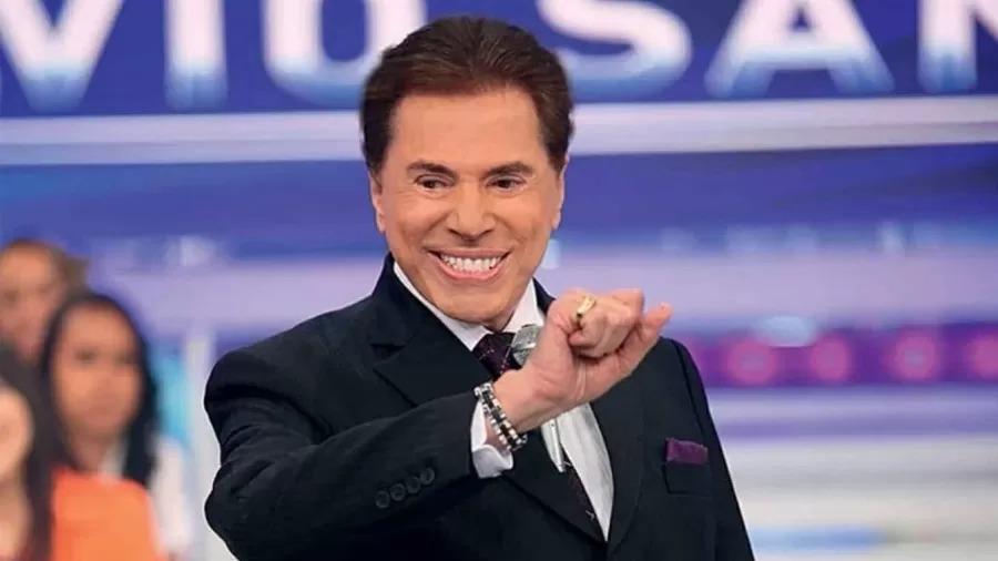 Foto de Silvio Santos durante programa no SBT