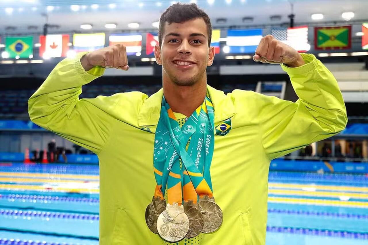 Guilherme Costa, Cachorrão, comemorando conquistas de medalhas nos Jogos Pan-Americanos