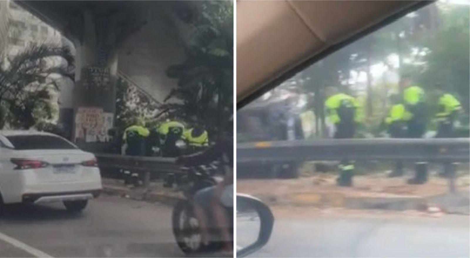 Agentes de trânsito encontram veículo tombado