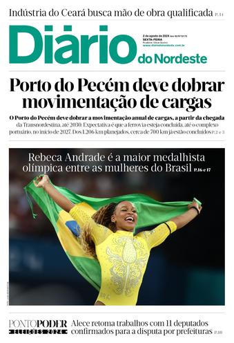 Capa da Edição do dia do jornal Diário do Nordeste