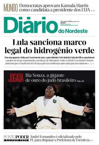 Capa da Edição do dia do jornal Diário do Nordeste