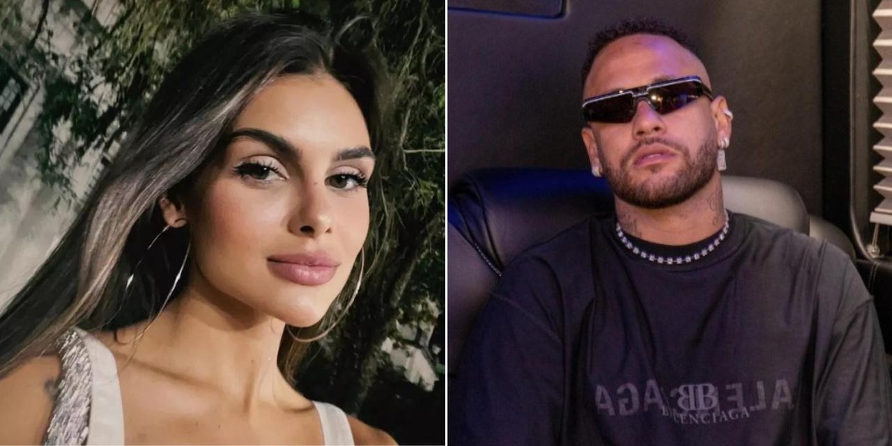 montagem de fotos de Amanda Kimberlly e Neymar