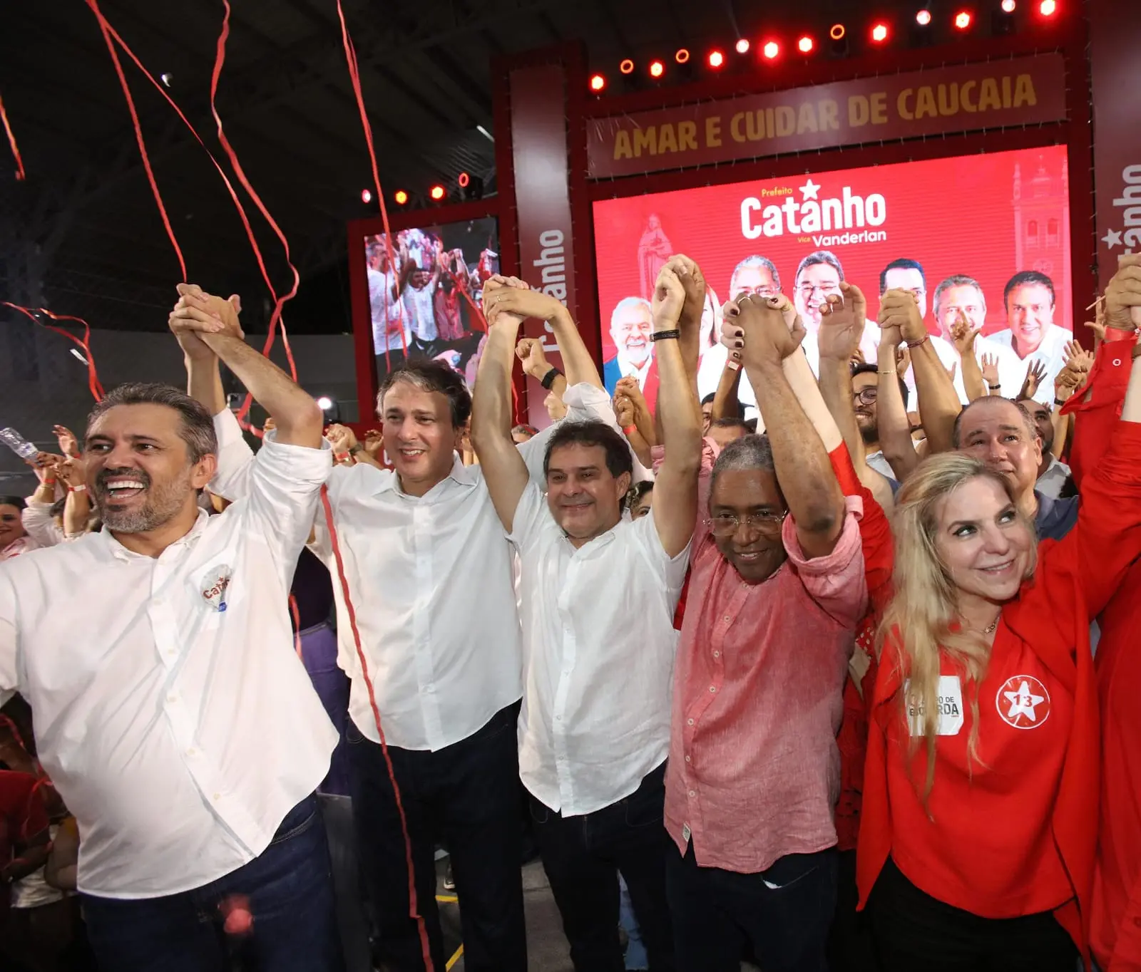 Luizianne e Evandro em Caucaia