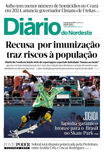 Capa da Edição do dia do jornal Diário do Nordeste