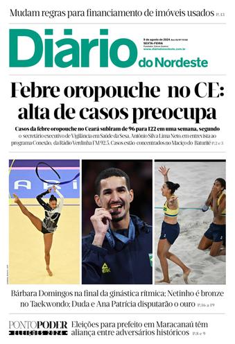 Capa da Edição do dia do jornal Diário do Nordeste