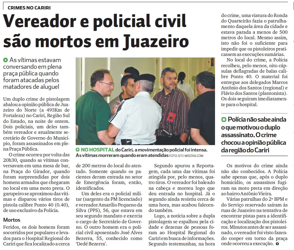 Matéria sobre o caso datada de setembro de 2021 no Diário do Nordeste