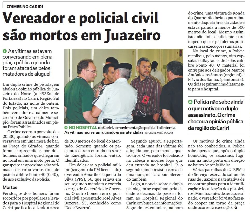 Matéria sobre o caso datada de setembro de 2021 no Diário do Nordeste