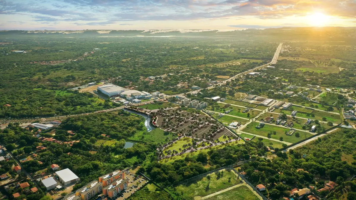 Vista aérea do terreno