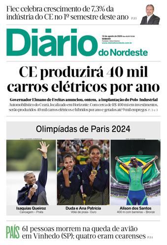 Capa da Edição do dia do jornal Diário do Nordeste