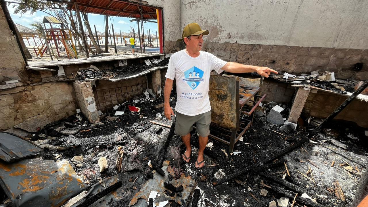 Barraca Visão do Mar ficou completamente destruída