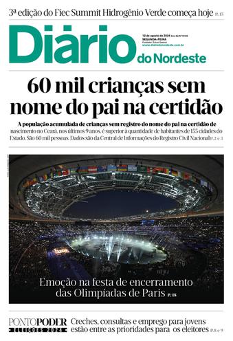 Capa da Edição do dia do jornal Diário do Nordeste