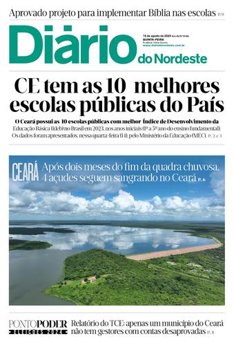 Capa da Edição do dia do jornal Diário do Nordeste