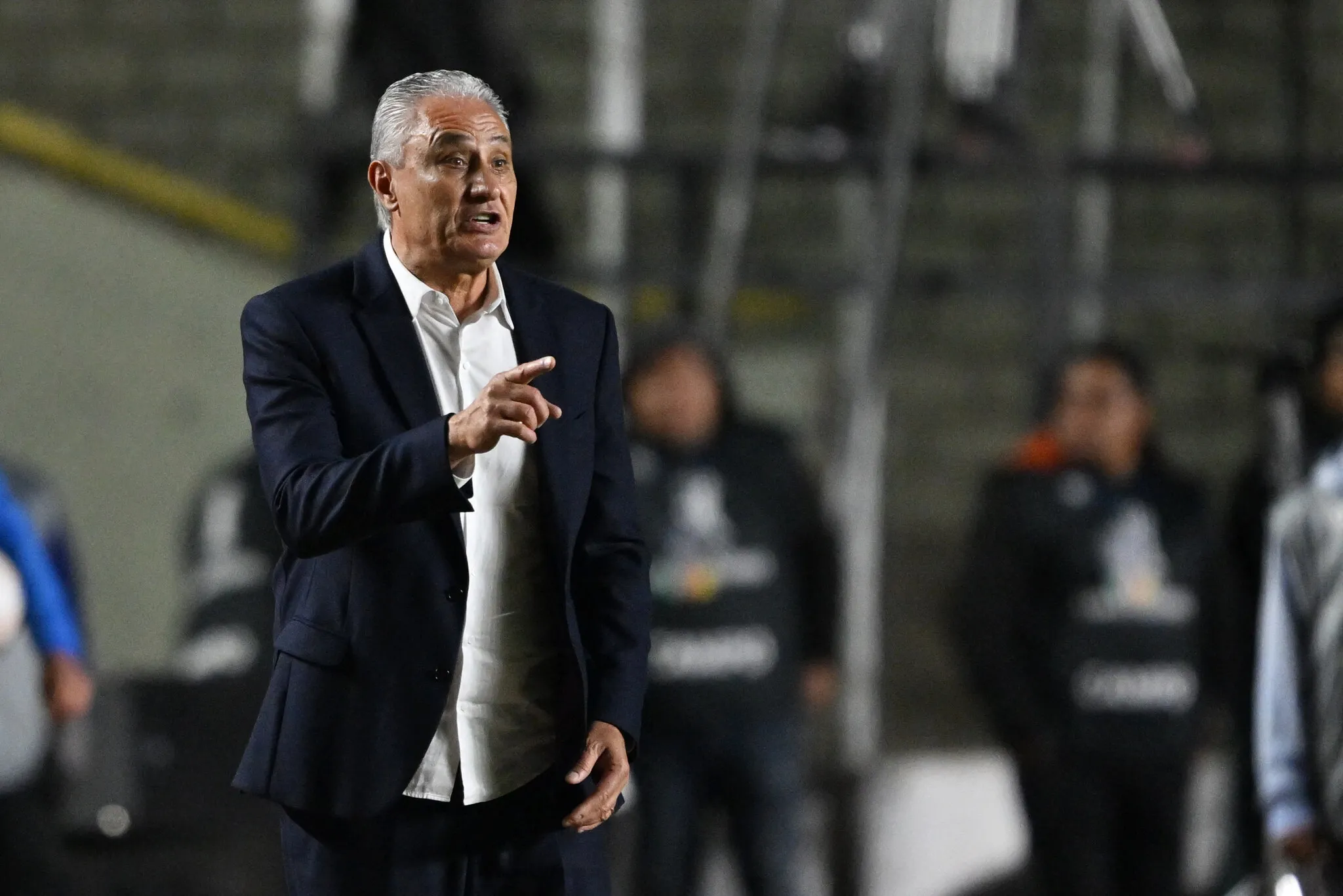 Tite, técnico do Flamengo, durante jogo contra o Bolívar