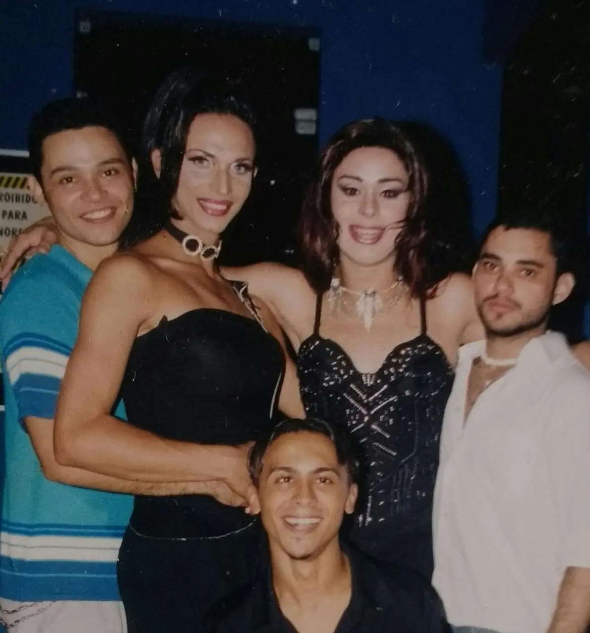 Fábio Nobre, Adma Shiva, Camilly Leycker, Neto Guerra e Leandra Bruna Houston em festa na Divine, em 2002