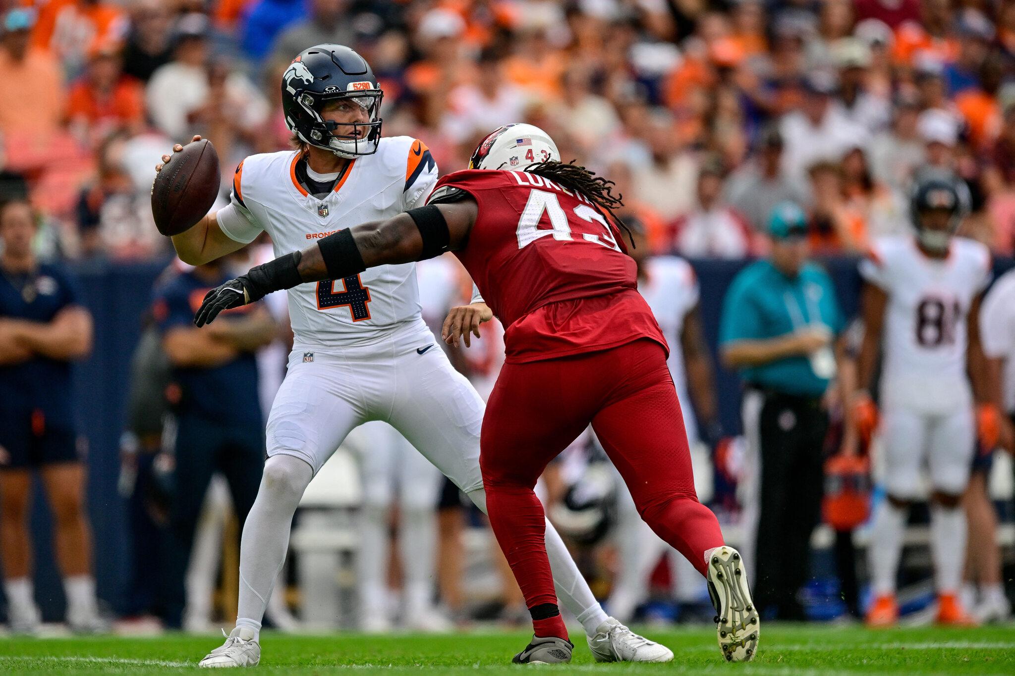 Foto de Zach Wilson, jogador do Denver Broncos