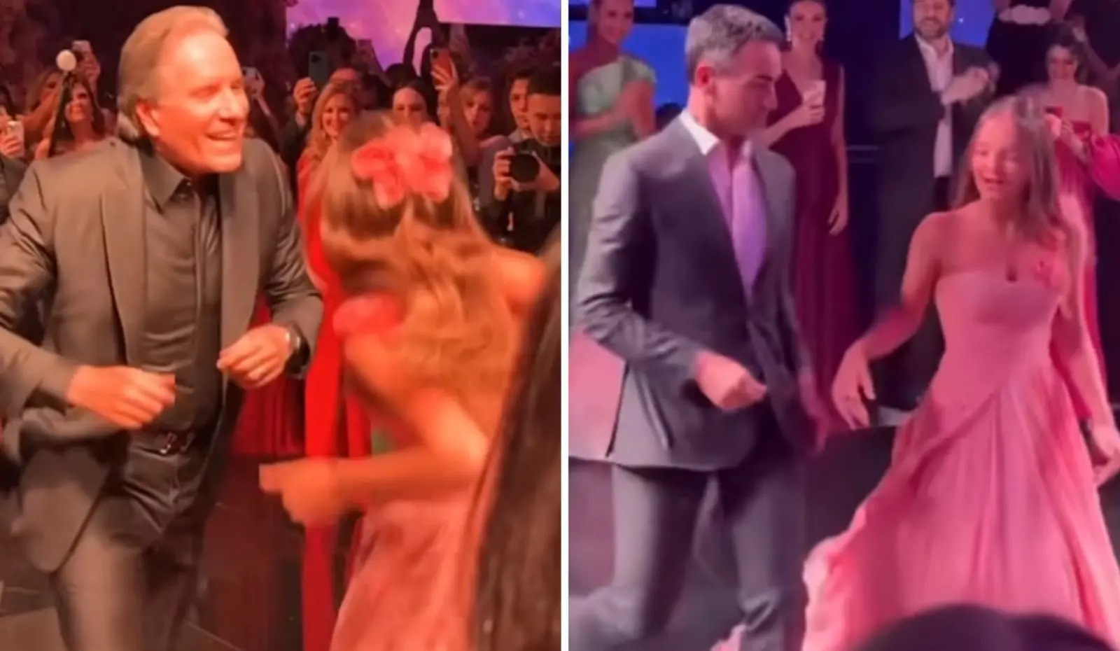 Montagem de fotos mostra Rafa Justus dançando com o pai e o padrasto