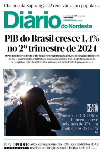 Capa da Edição do dia do jornal Diário do Nordeste