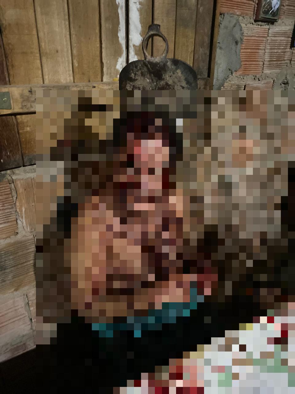 Imagem pixelizada da vítima