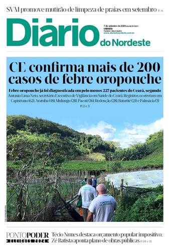 Capa da Edição do dia do jornal Diário do Nordeste