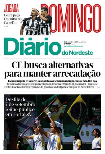 Capa da Edição do dia do jornal Diário do Nordeste