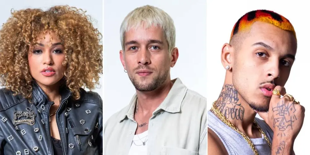 Colagem com imagens de Leidy Murilho, Matheus Torres e Ramalho, respectivamente, participantes do reality show Estrela da Casa. Enquete Estrela da Casa: quem deve ser salvo na Batalha da Semana? Vote