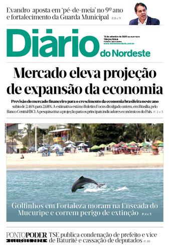 Capa da Edição do dia do jornal Diário do Nordeste